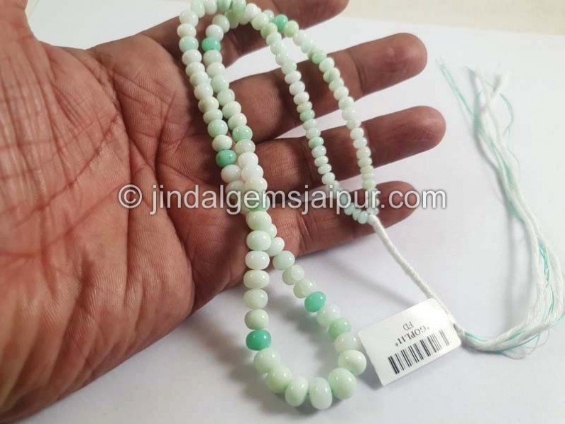 Green Opal Smooth Roundelle Shape Beads