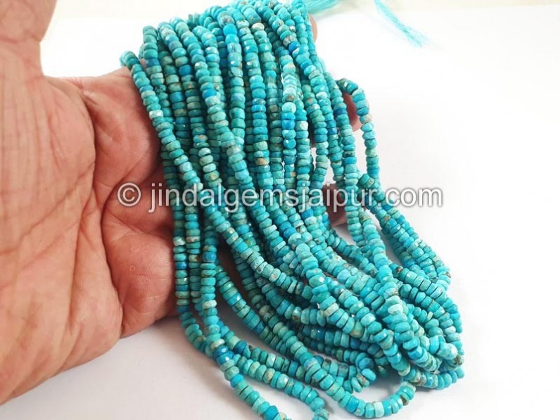 Turquoise Faceted Roundelle Big Beads