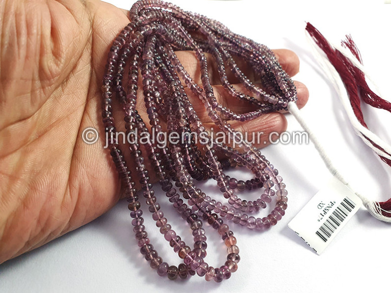 Pink Purple Spinel Smooth Roundelle Shape Beads