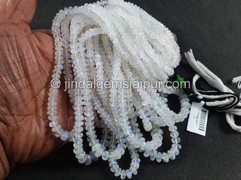 White Rainbow Smooth Roundelle Shape Beads