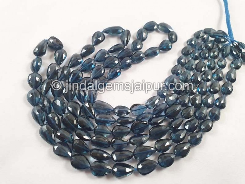 London Blue Topaz Big Faceted Pear Beads