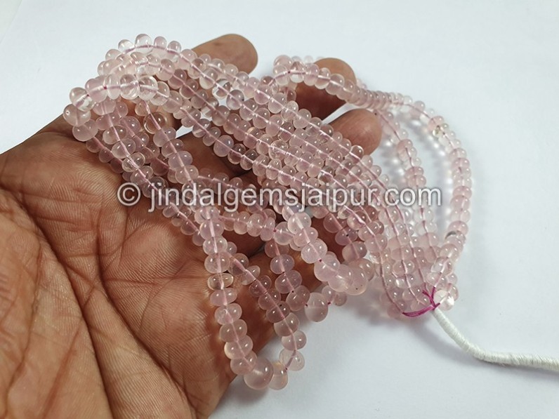 Rose Quartz Smooth Roundelle Shape Big Beads