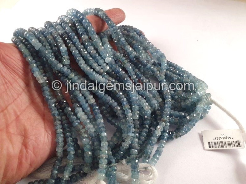 Santa Maria Aquamarine Faceted Roundelle Shape Beads