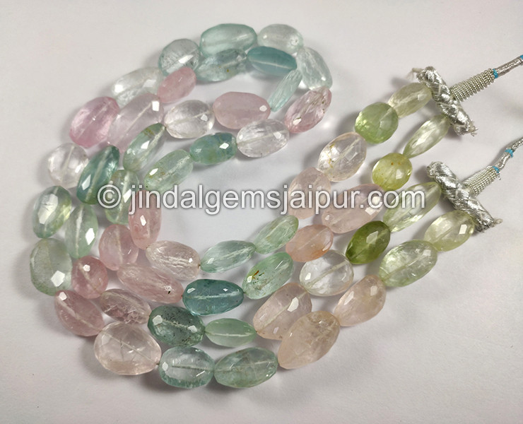 Multi Aquamarine Faceted Nuggets Shape Beads