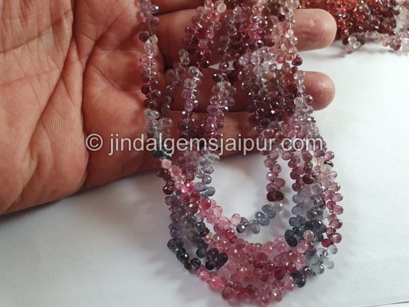 Multi Spinel Faceted Drops Beads