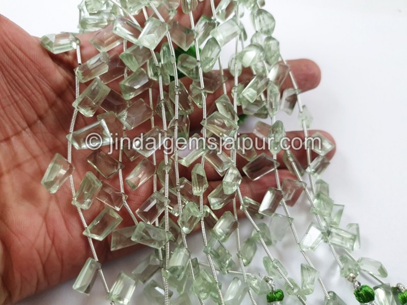 Green Amethyst Cut Fancy Shape Beads