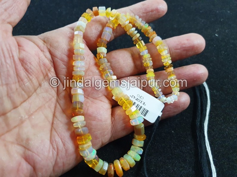 Orange Ethiopian Step Cut Bolt Beads