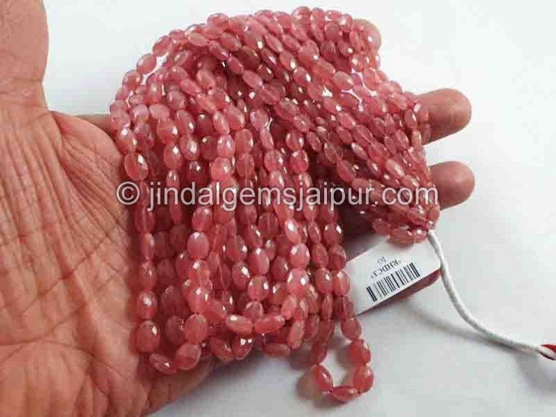 Rhodochrosite Faceted Oval Beads