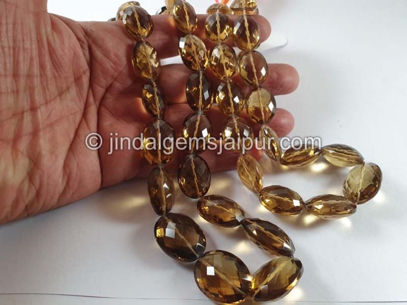 Coganac Quartz Faceted Oval Nuggets Beads