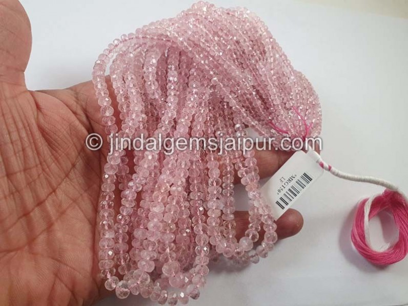 Pink Morganite Faceted Roundelle Beads