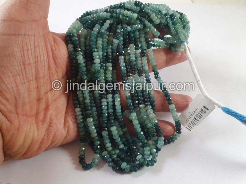 Grandidierite Shaded Small Faceted Roundelle Beads