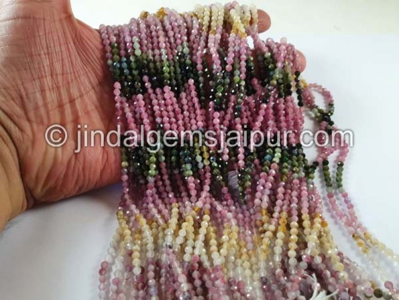 Tourmaline Faceted Round Beads