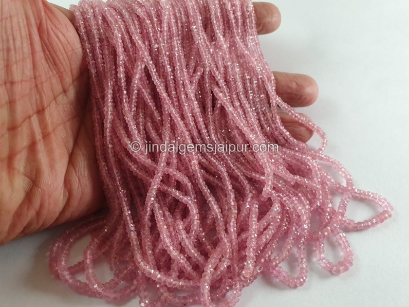 Pink Spinel Faceted Roundelle Beads