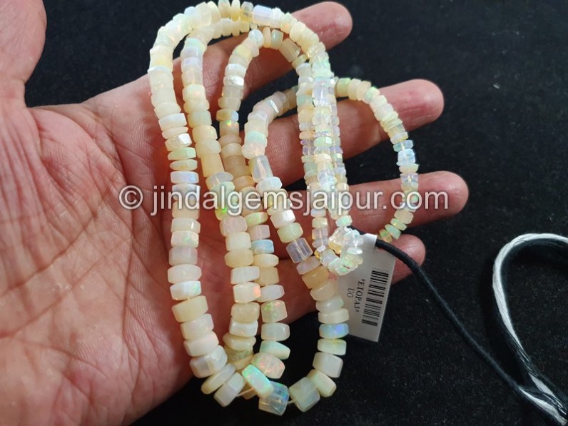 White Ethiopian Step Cut Bolt Beads