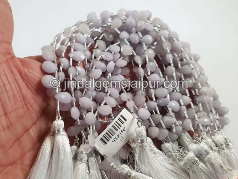 Yttrium Fluorite Faceted Pear Shape Beads