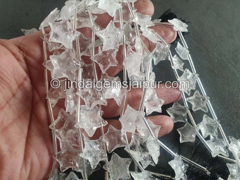 Crystal Hammered Star Beads