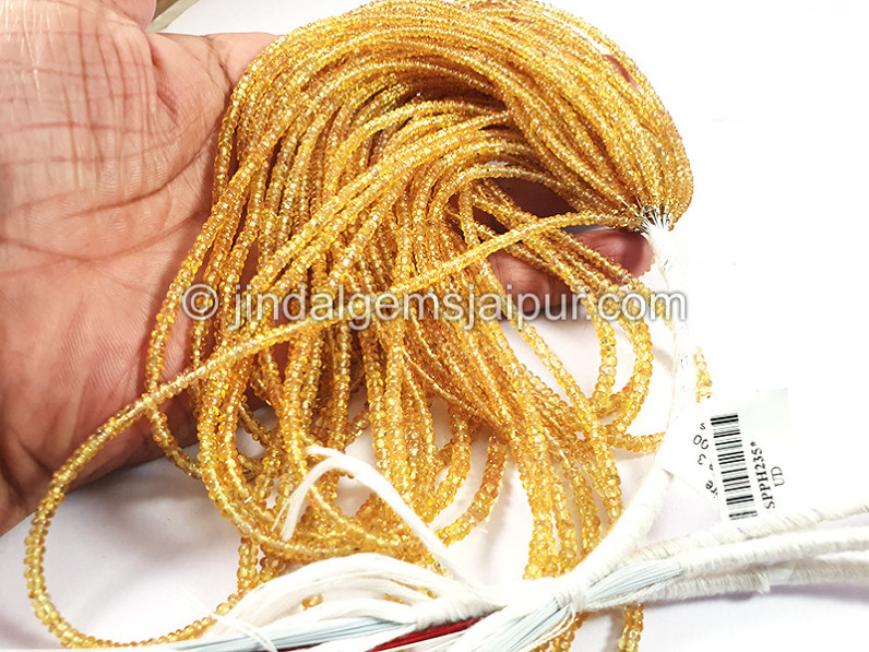 Yellow Sapphire Smooth Roundelle Shape Beads