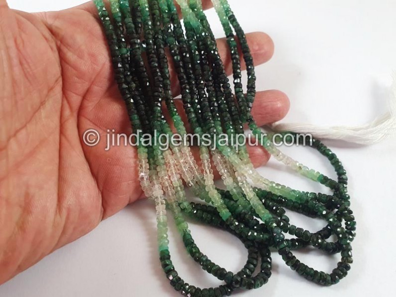 Emerald Shaded Faceted Medium Beads