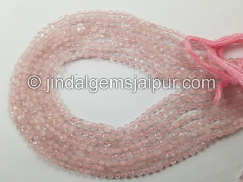 Rose Quartz Faceted Coin Beads