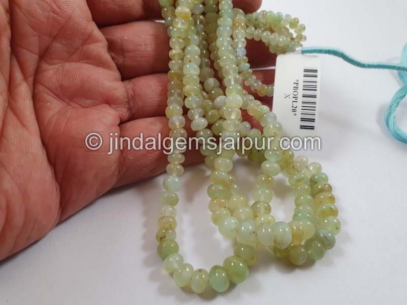 Natural Peruvian Canary Opal Smooth Roundelle Beads