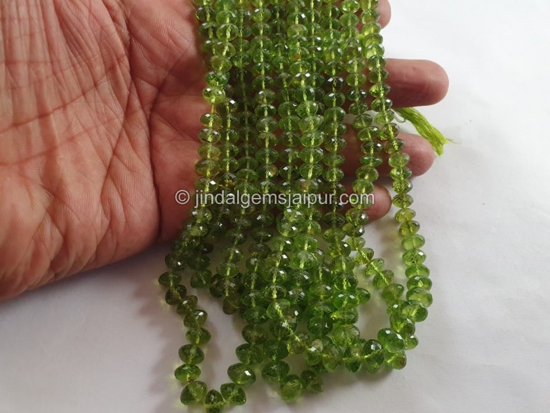 Peridot Far Micro Cut Roundelle Beads