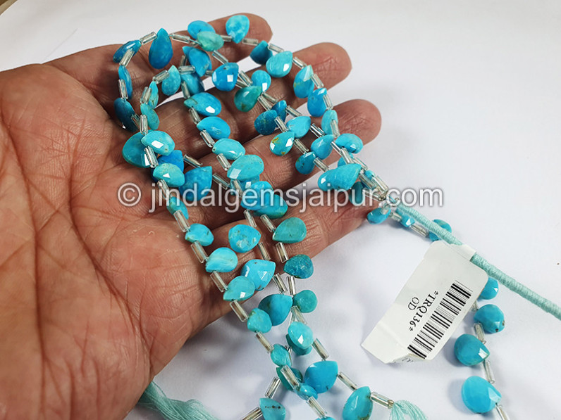 Turquoise Faceted Pear Shape Beads