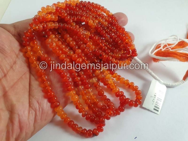 Carnelian Shaded Smooth Roundelle Beads