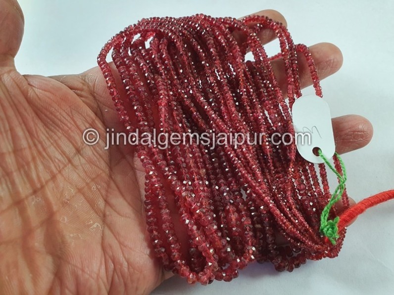 Red Spinel Faceted Roundelle Beads