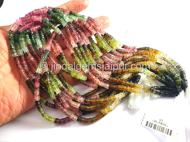 Tourmaline Faceted Tyre Shape Beads