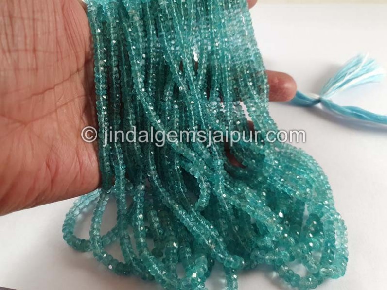 Greenish Blue Apatite Faceted Roundelle Beads