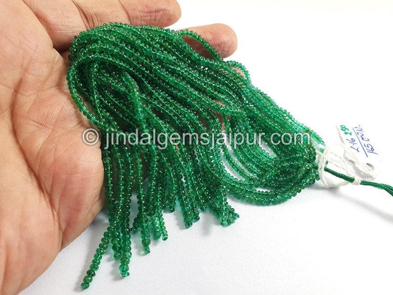 Emerald Smooth Roundelle Shape Beads