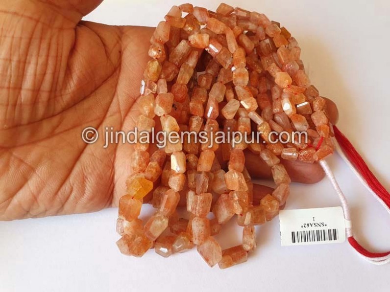 Sunstone Faceted Nugget Shape Beads