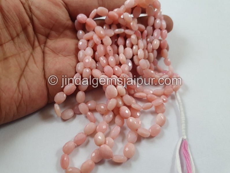 Pink Opal Faceted Oval Beads