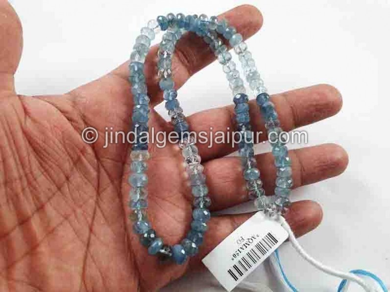 Santa Maria Aquamarine Big Shaded Faceted Beads