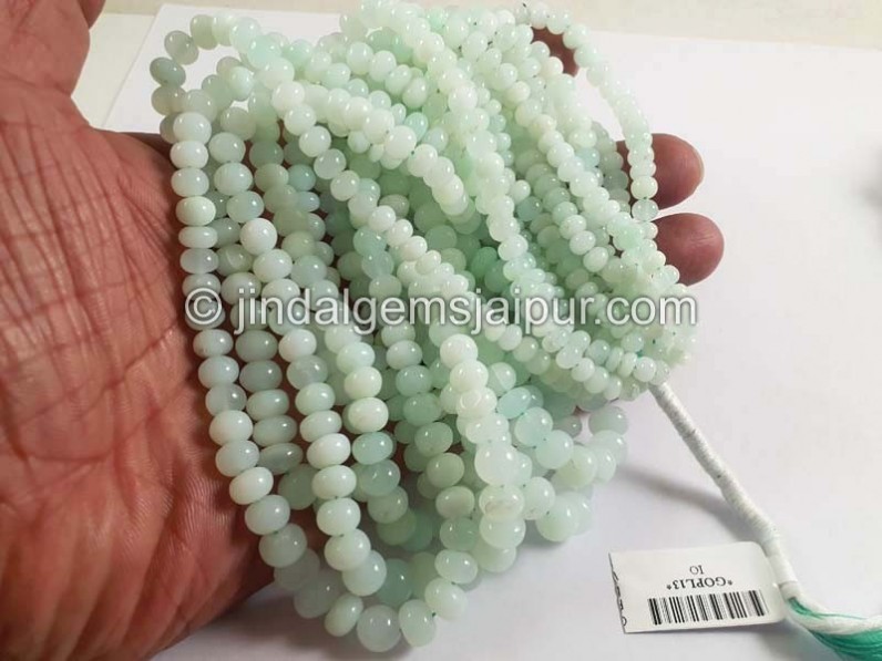 Green Opal Smooth Roundelle Shape Beads