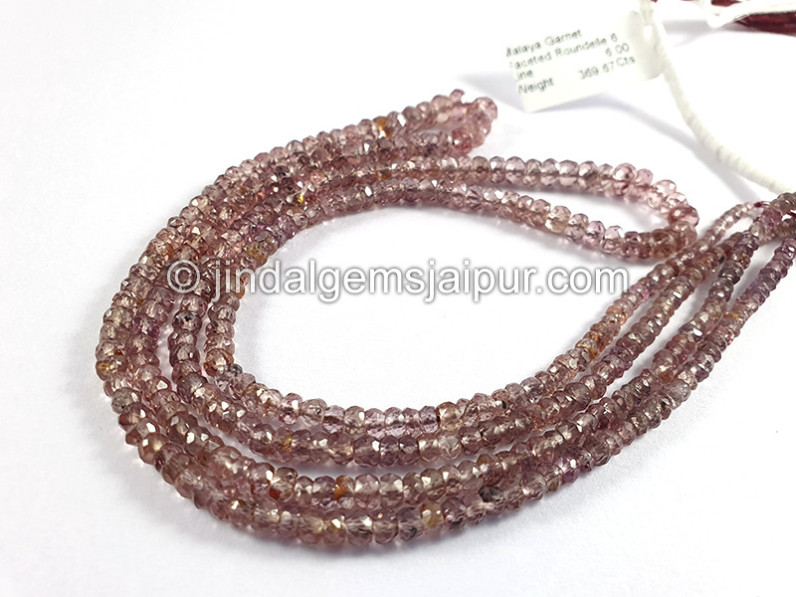 Malaya Garnet Faceted Roundelle Shape Beads