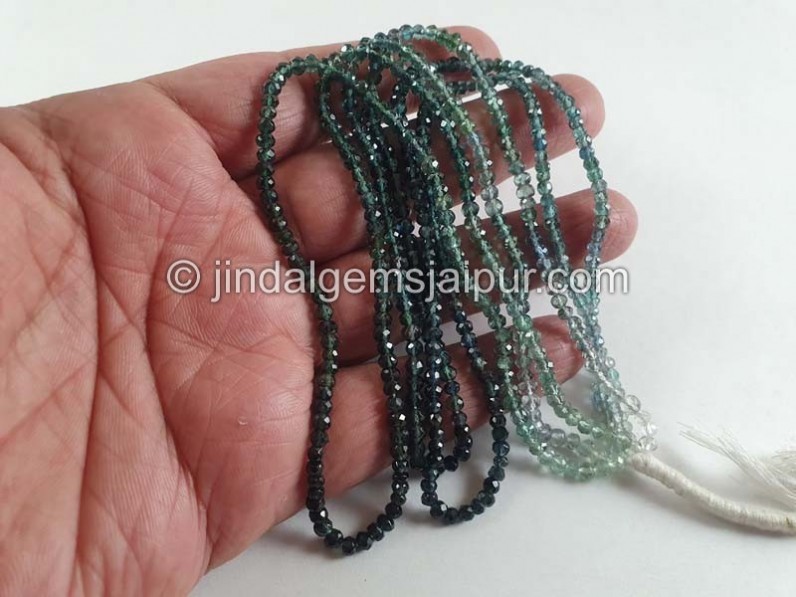 Blue Tourmaline Faceted Roundelle Beads