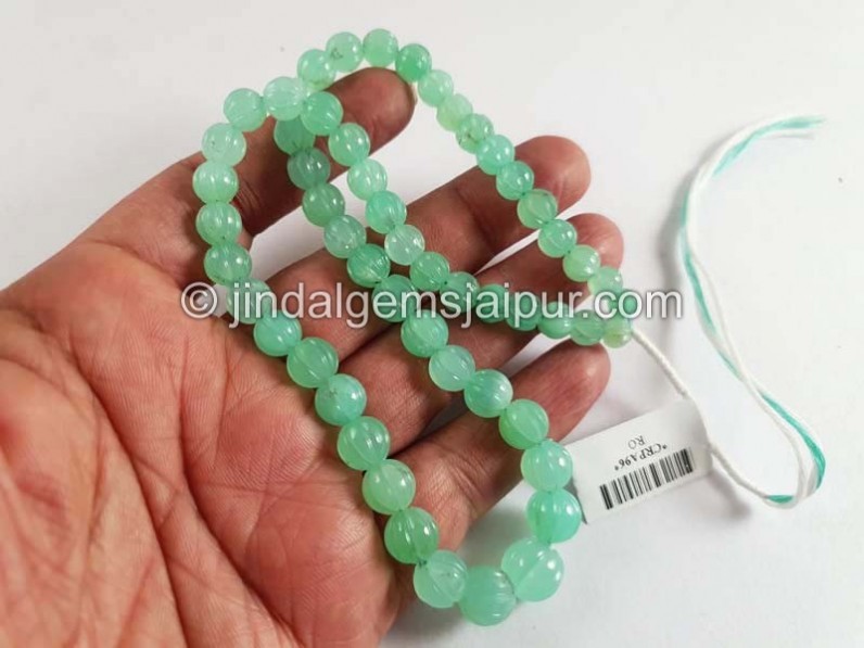 Chrysoprase Carved Pumpkin Balls Beads