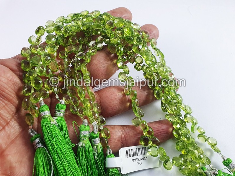 Peridot Faceted Heart Small Shape Beads