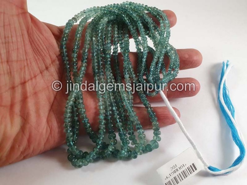 Blue Tourmaline Smooth Roundelle Beads