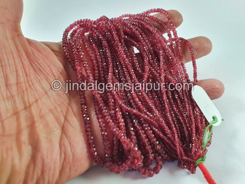 Red Spinel Faceted Roundelle Beads