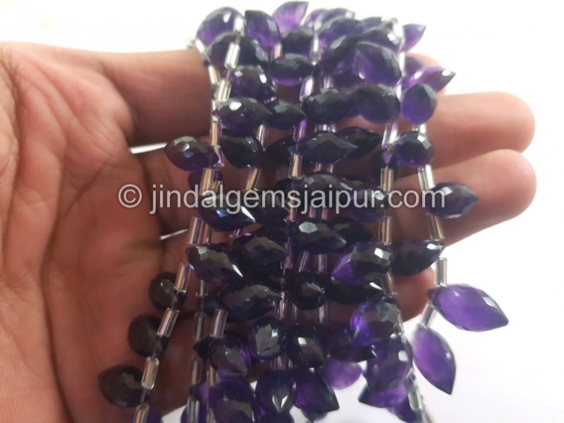 Amethyst Faceted Dew Drops Beads