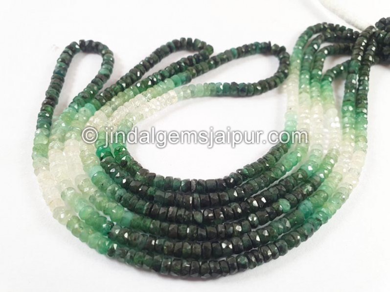 Emerald Shaded Faceted Medium Beads