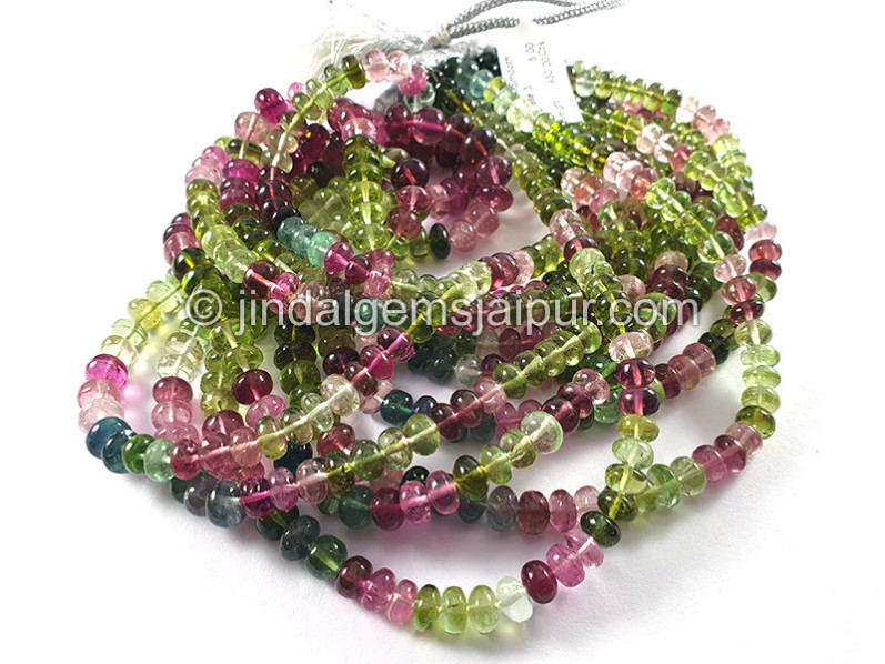 Tourmaline Smooth Roundelle Shape Beads