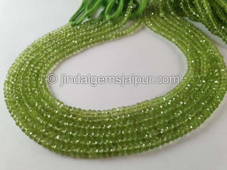 Peridot Faceted Roundelle Beads