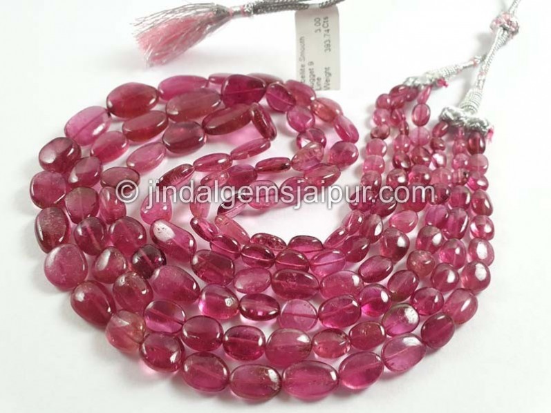 Rubellite Tourmaline Smooth Nuggets Beads