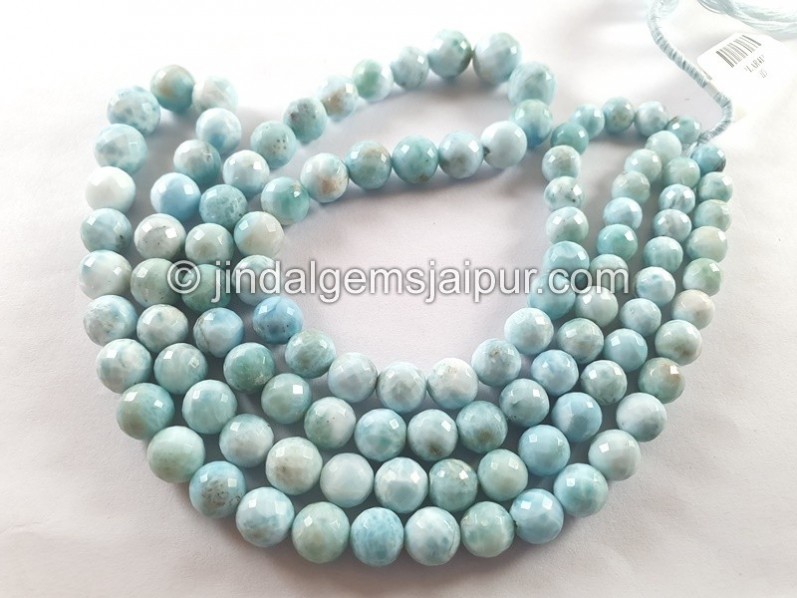 Larimar Faceted Round Balls Beads