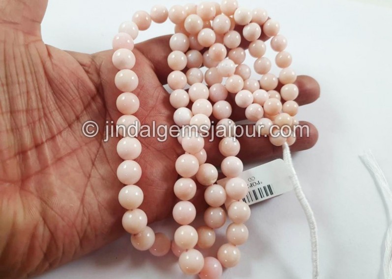 Pink Opal Smooth Round Balls Beads