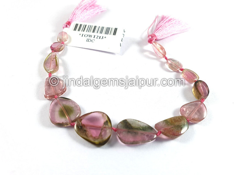 Watermelon Tourmaline Smooth Slices Beads