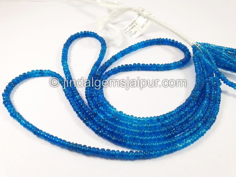 Neon Apatite Smooth Roundelle Shape Beads